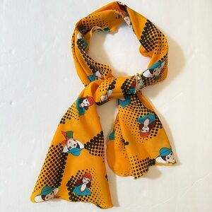 Vintage 70's Ladies in Hats Scarf Marigold